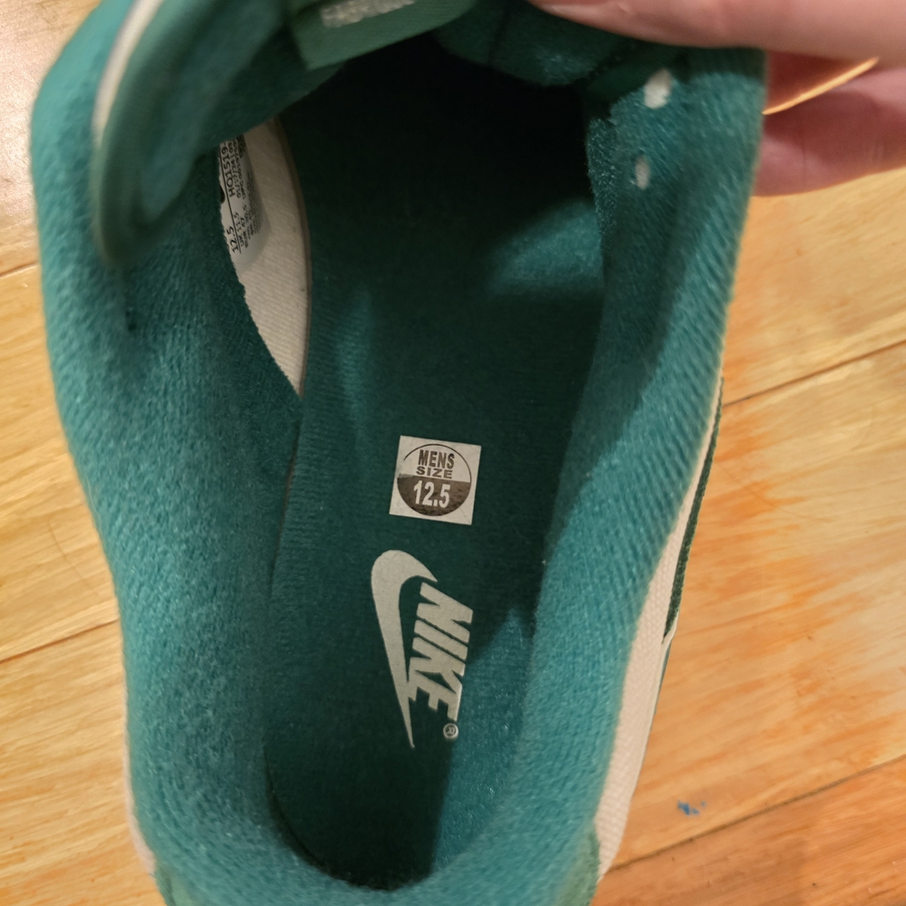 Nike Dunk Low Green White Suede Sneakers - Picture 7 of 10